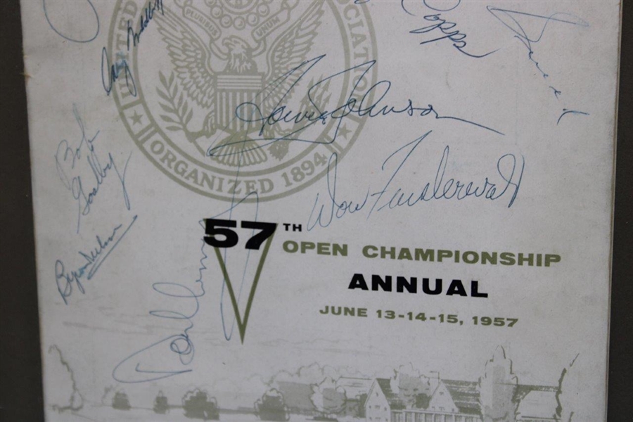 Demaret, Middlecoff, Nelson, Snead & Others Signed 1957 US Open at Inverness Club Program - Framed JSA ALOA