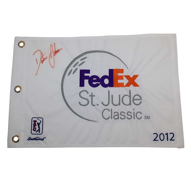 Dustin Johnson Signed 2012 FedEx St Jude Classic Flag JSA ALOA