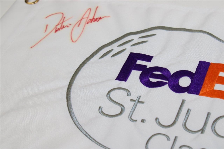 Dustin Johnson Signed 2012 FedEx St Jude Classic Flag JSA ALOA
