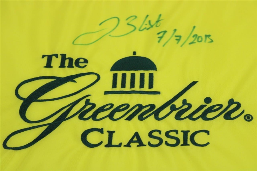 Jonas Blixt Signed The Greenbrier Classic Flag with '7/7/2013' JSA ALOA