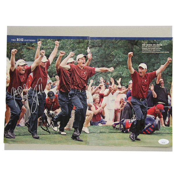 Leonard, Verplank, Couples, Furyk & Love Signed 2005 Presidents Cup Photo JSA ALOA
