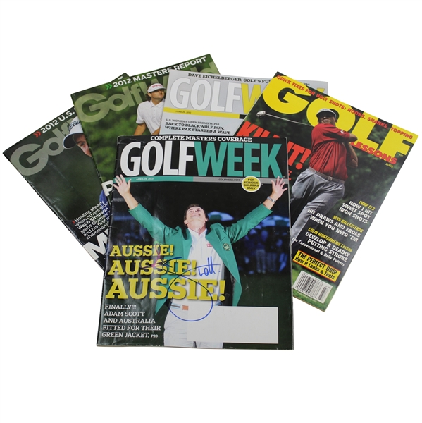 Watson, Scott, Leishman, Simpson & Singh Signed Golf World Magazines JSA ALOA