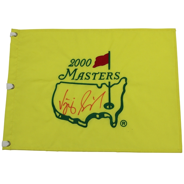 Vijay Singh Signed 2000 Masters Tournament Embroidered Flag JSA ALOA
