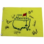 CBS Broadcast Team Signed 1999 Masters Tournament Embroidered Flag JSA ALOA