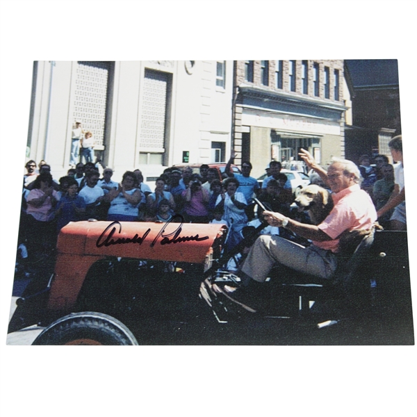 Arnold Palmer Signed 8x10 Driving His Tractor Photo JSA ALOA