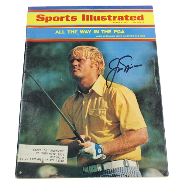 Jack Nicklaus Signed 1971 Sports Illustrated Magazine JSA ALOA