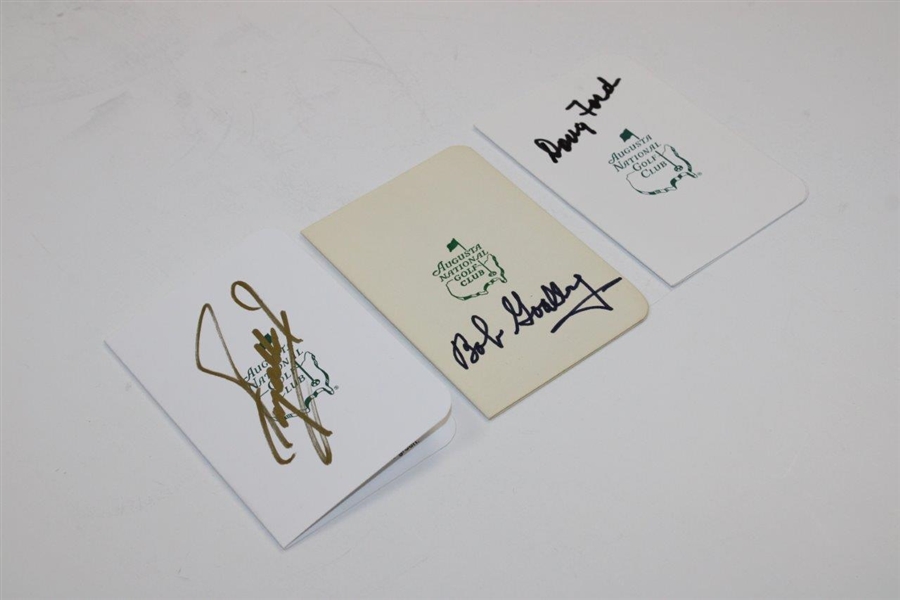 Fuzzy Zoeller, Bob Goalby & Doug Ford Signed Masters Scorecards JSA ALOA