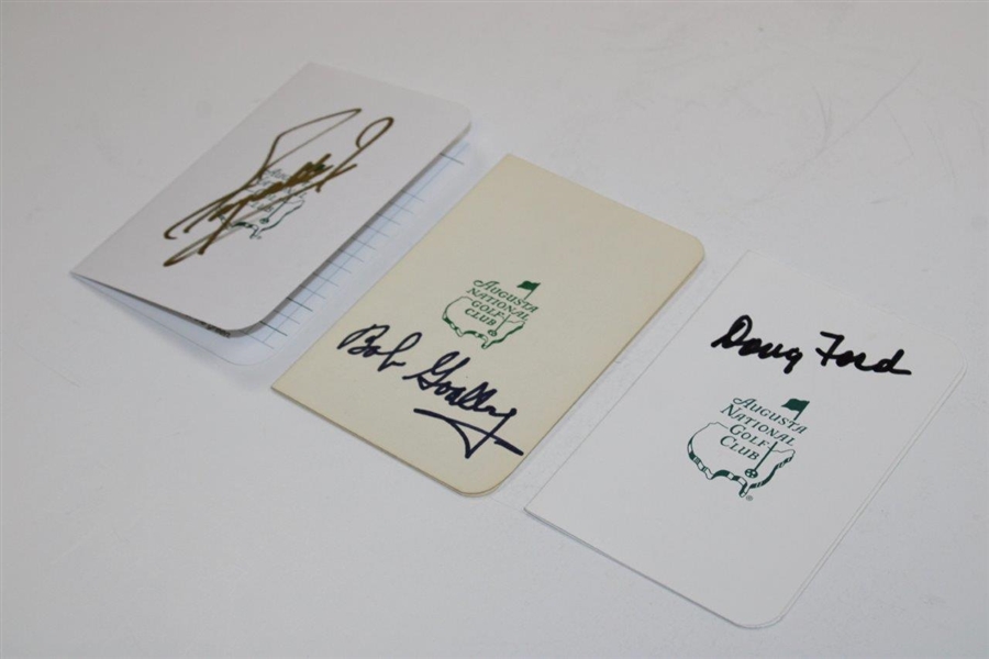 Fuzzy Zoeller, Bob Goalby & Doug Ford Signed Masters Scorecards JSA ALOA