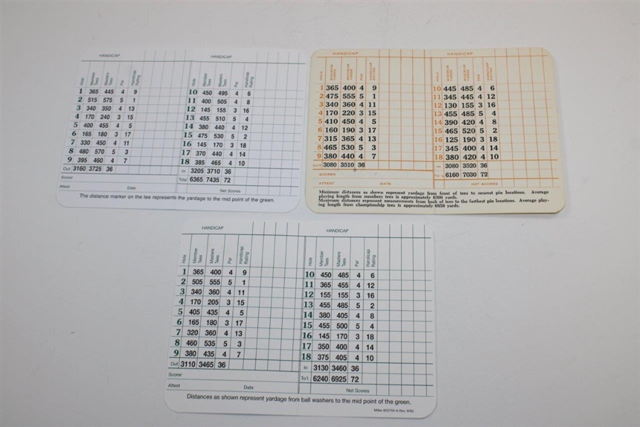 Fuzzy Zoeller, Bob Goalby & Doug Ford Signed Masters Scorecards JSA ALOA