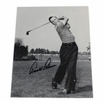 Arnold Palmer Signed Driving Black & White Young Photo JSA ALOA