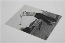 Arnold Palmer Signed Driving Black & White Young Photo JSA ALOA