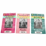 2001 Masters Tournament Monday, Tuesday & Wednesday Tickets - Tiger Woods Winner