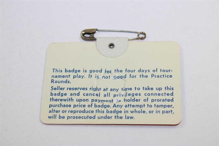 1976 Masters Tournament SERIES Badge #10496 - Ray Floyd Winner