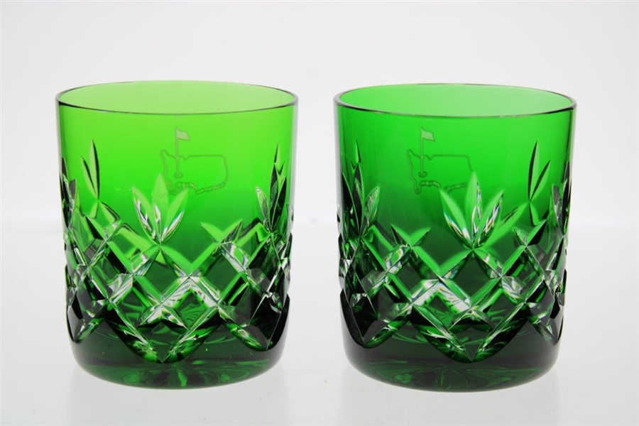 Augusta National Masters Limited Pair of Emerald Cut Rocks Glasses in Box