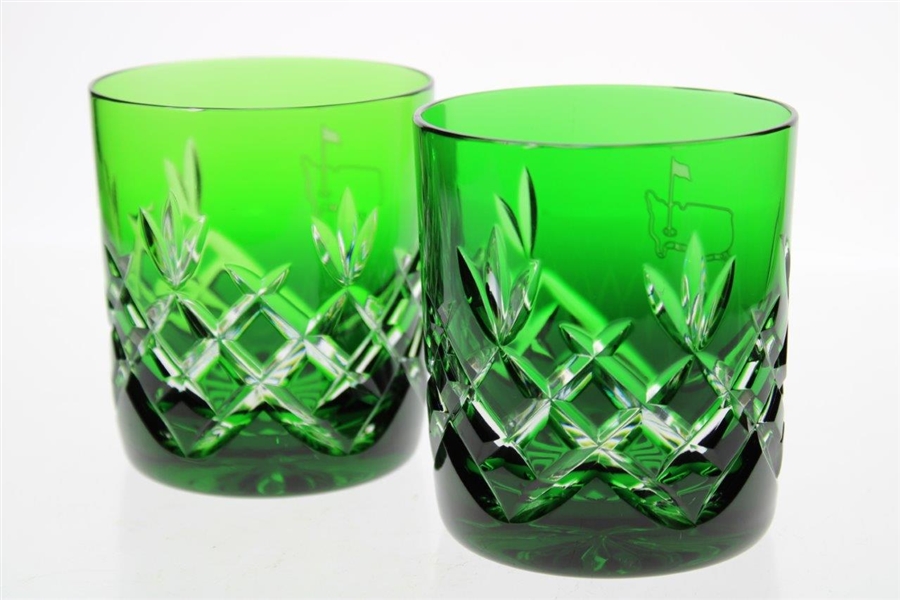 Augusta National Masters Limited Pair of Emerald Cut Rocks Glasses in Box