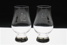 Pair of Augusta National Golf Club & Masters Logo Tulip Whiskey Glasses