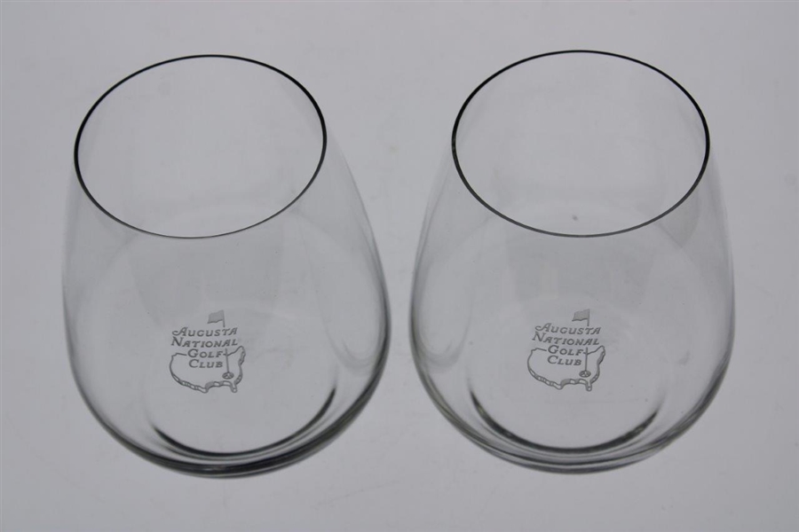 Pair of Augusta National Golf Club Sterling Cut Glass Snifter Glasses