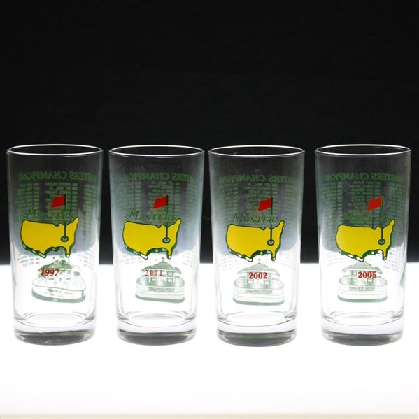 1997, 2001, 2002 & 2005 Masters Tournament Commemorative Glasses