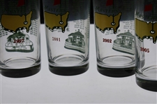 1997, 2001, 2002 & 2005 Masters Tournament Commemorative Glasses