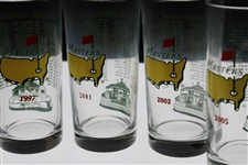1997, 2001, 2002 & 2005 Masters Tournament Commemorative Glasses