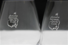 Pair of Augusta National Golf Club Sterling Cut Glass Snifter Glasses