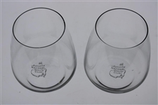 Pair of Augusta National Golf Club Sterling Cut Glass Snifter Glasses