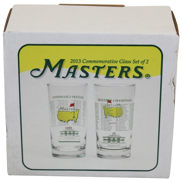 Pair of 2013 Masters Tournament Commemorative Glasses in Original Box