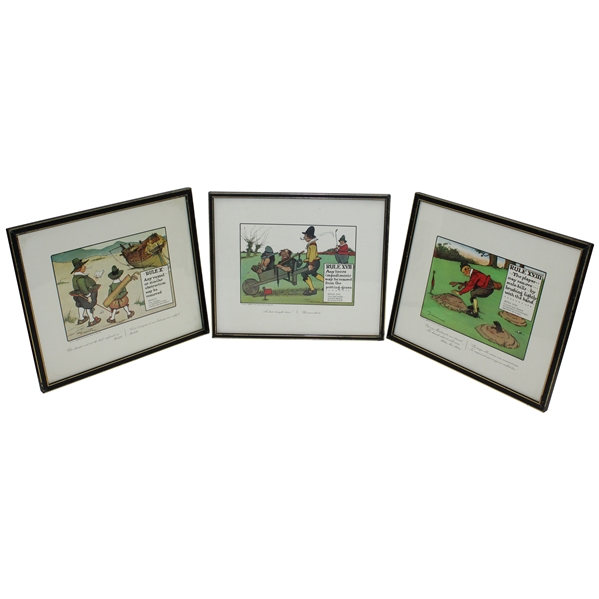 Charles Crombie Framed Perrier Copywright Prints - Rules X, XVII & XVIII