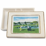 Palmer Hitting Golf Ball Bay Hill 20th Anniversary Porcelain Card Holder by Artist Bill Waugh