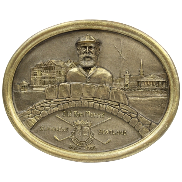 Old Tom Morris St Andrews Scotland 1821-1908 with Clubhouse Plaque by Artist Bill Waugh