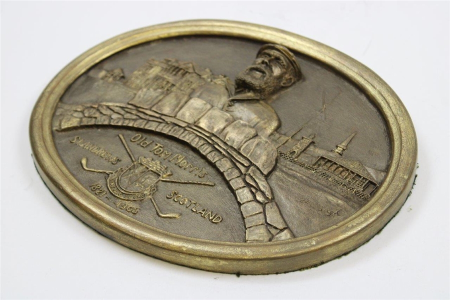 Old Tom Morris St Andrews Scotland 1821-1908 with Clubhouse Plaque by Artist Bill Waugh