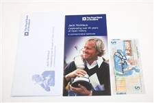 Jack Nicklaus Signed RBS 5 Pound Note with Sleeve & Envelope 