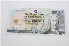Jack Nicklaus Signed RBS 5 Pound Note with Sleeve & Envelope 