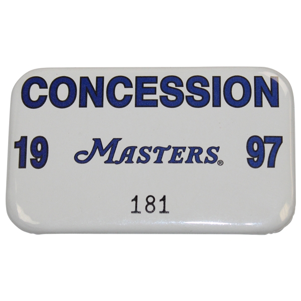 1997 Masters Tournament Concession Badge #181 - Tiger's First Masters Win