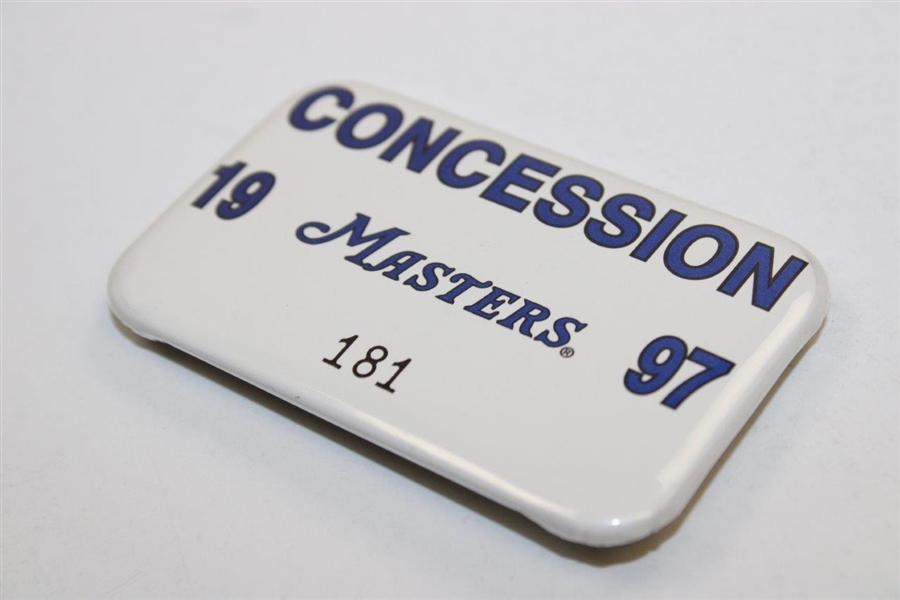 1997 Masters Tournament Concession Badge #181 - Tiger's First Masters Win