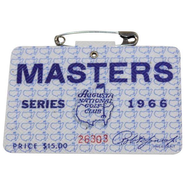 1966 Masters Tournament SERIES Badge #26303 - Jack Nicklaus Winner