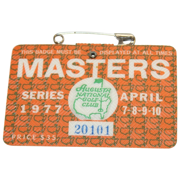 1977 Masters Tournament SERIES Badge #20101 - Tom Watson Winner