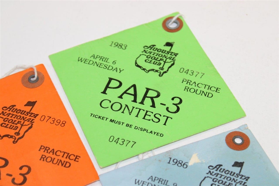 1983, 1985 & 1986 Masters Tournament Par-3 Tickets