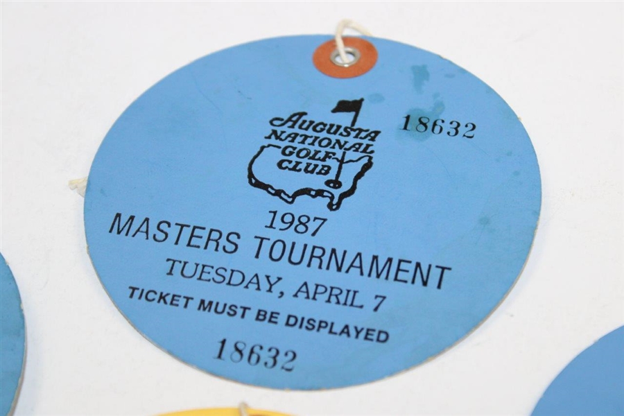 1987 Wednesday & Five (5) 1987 Tuesday Masters Tournament Tickets