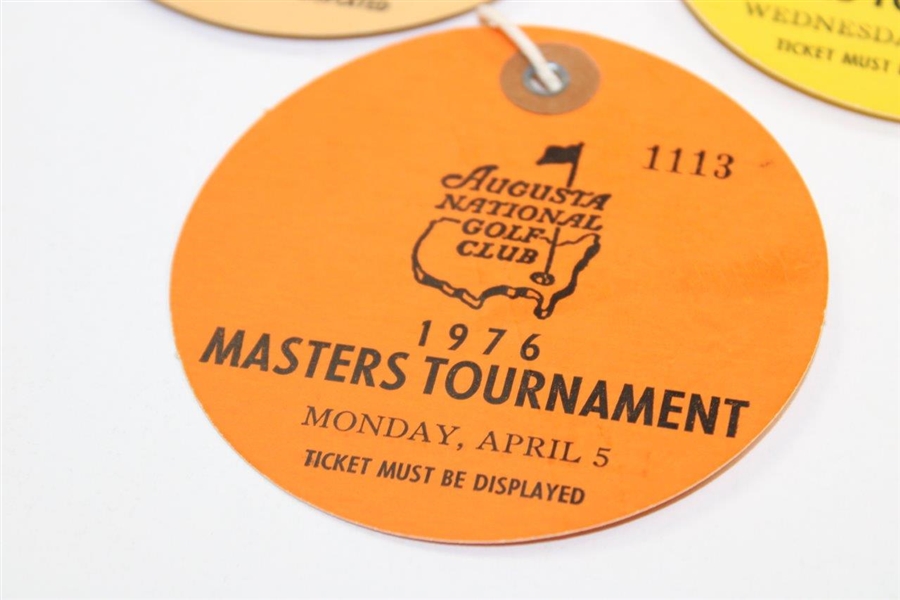 1976 Masters Tournament Monday, Tuesday, & Wednesday Tickets