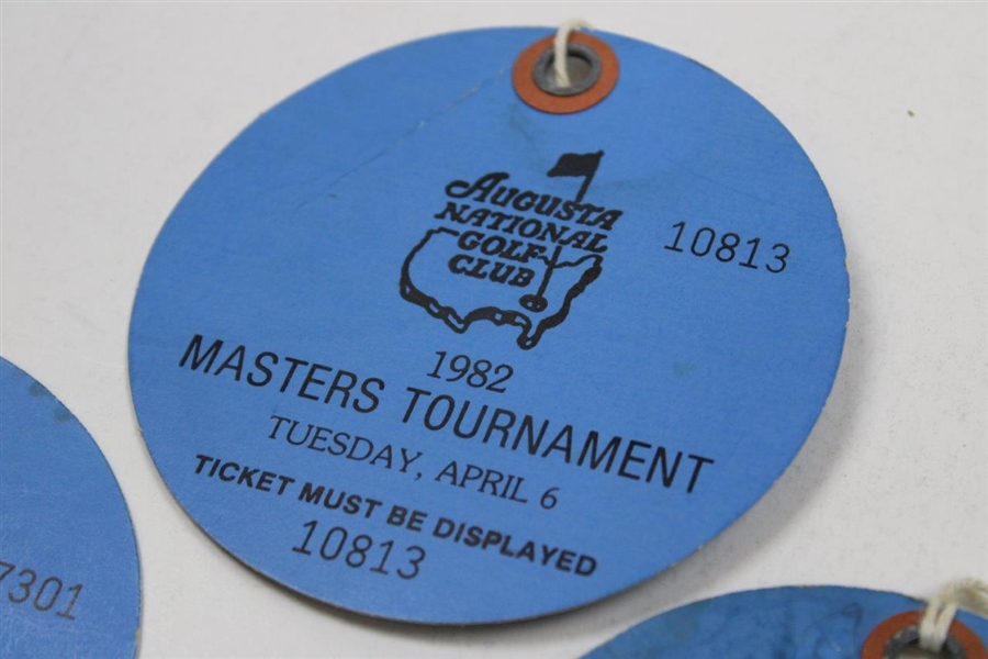 Tom Watson Signed 1982 Masters Tournament Tuesday Ticket Plus Three (3) Tickets JSA ALOA