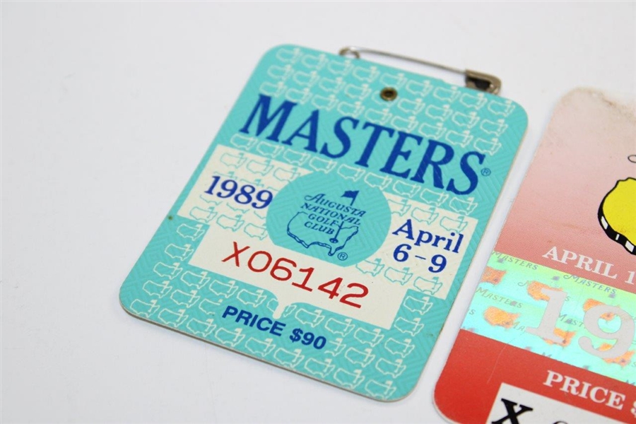 1989, 1990 & 1996 Masters Tournament SERIES Badges - Nick Faldo Masters Wins