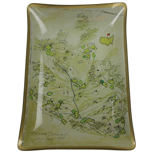 1933' Augusta National Golf Club Aerial Map Depicted on Ceramic Candy Dish