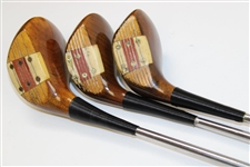 Bob Ford's U.S. Open & PGA used MacGregor Eye-O-Matic Tourney Driver, 3-W & 4-W 