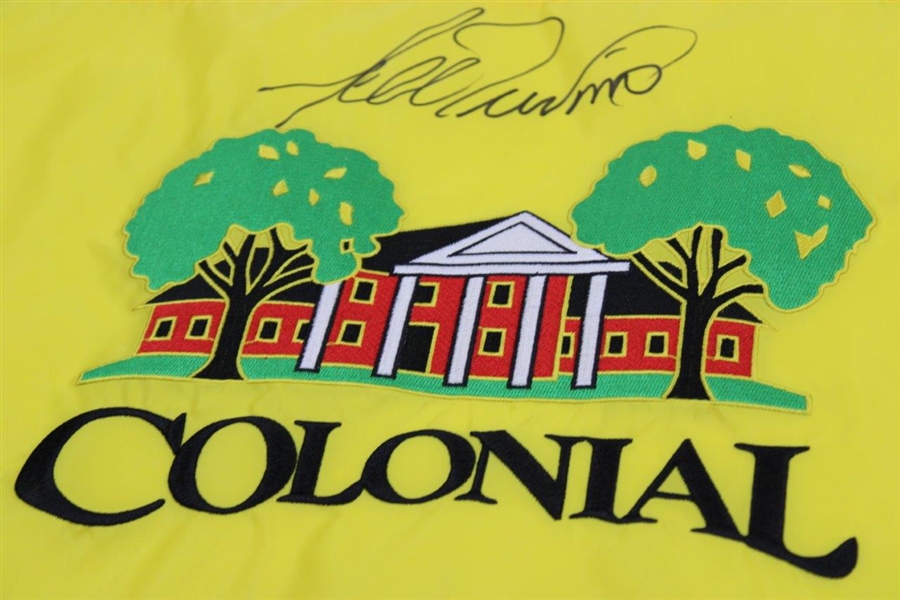 Lee Trevino Signed Colonial Embroidered Flag JSA ALOA