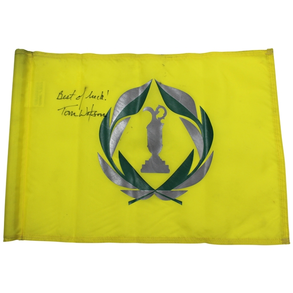 Tom Watson Signed The Memorial Course Flag with Best of Luck JSA ALOA