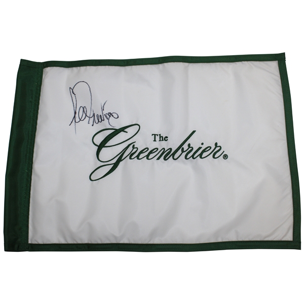 Lee Trevino Signed The Greenbrier Embroidered Course Flag JSA ALOA