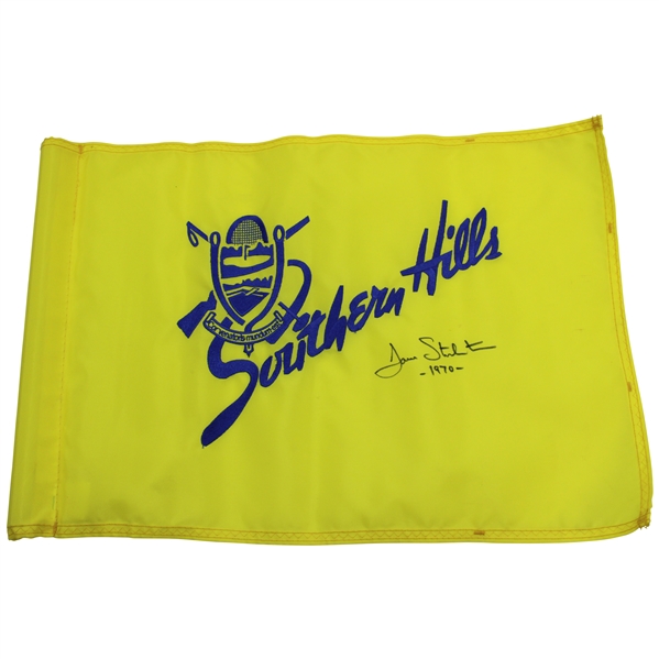 Dave Stockton Signed Southern Hills Yellow Course Flag with 1970 JSA ALOA