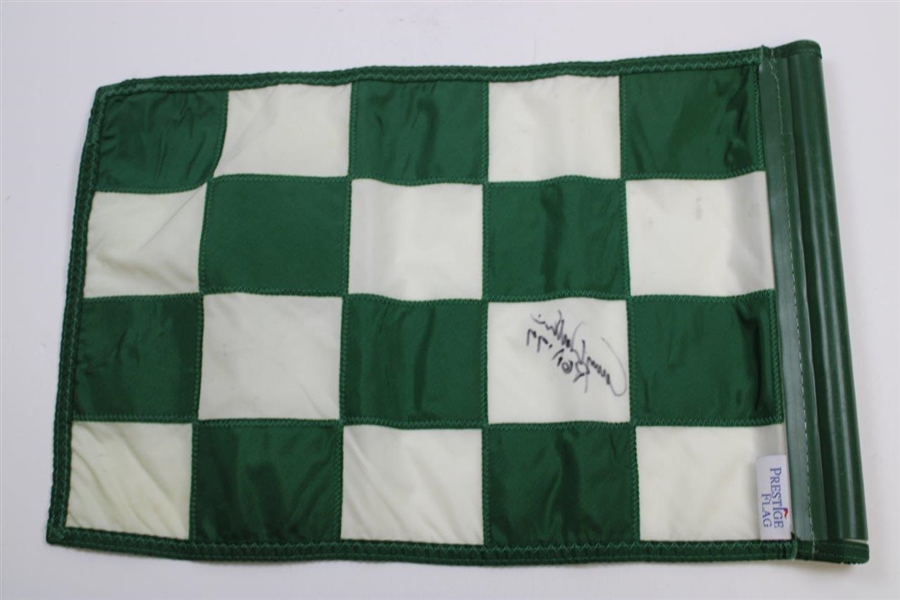 Lanny Wadkins Signed Green/White Checkered Pebble Beach Course Flag with 'PGA '77' JSA ALOA