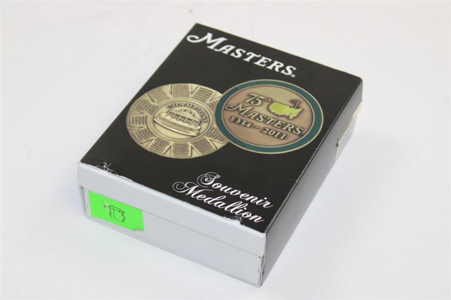 2011 Masters Tournament 75th Masters Souvenir Medallion in Original Box with Stand